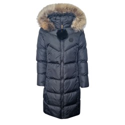 Дълго яке с естествен пух City Angels Jeans, Черно, 6860
